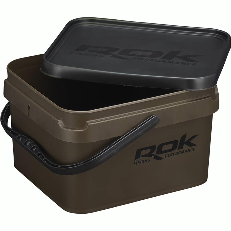 Seau Carre Rok Fishing Square Bucket - 10L - Vert-Marron